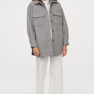 H&M Jersey Shirt Jacket Grey Melange